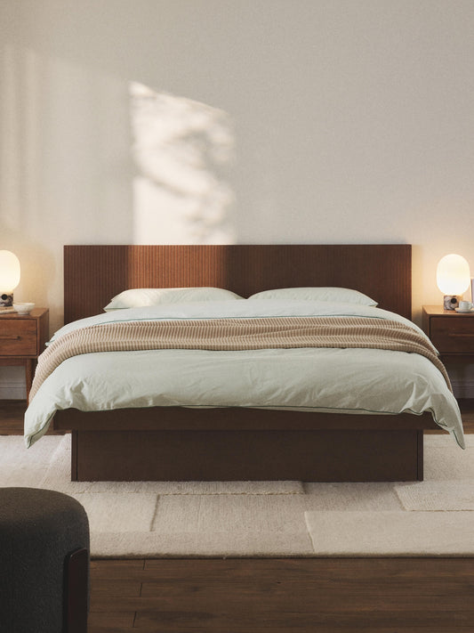 Satrella Wooden Bed with Headboard and Drawers