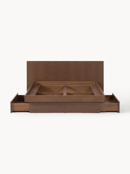 Satrella Wooden Bed with Headboard and Drawers