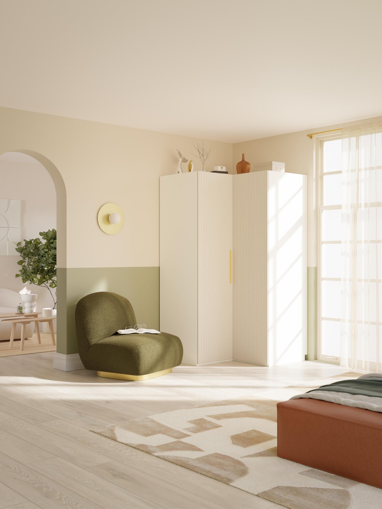Simrenza Modular Corner Wardrobe, 115 cm Wide