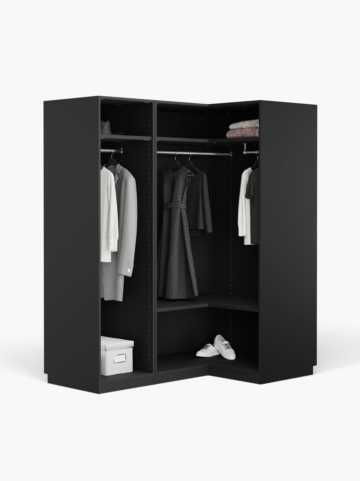 Simrenza Modular Corner Wardrobe, 165 cm Wide, in Various Sizes