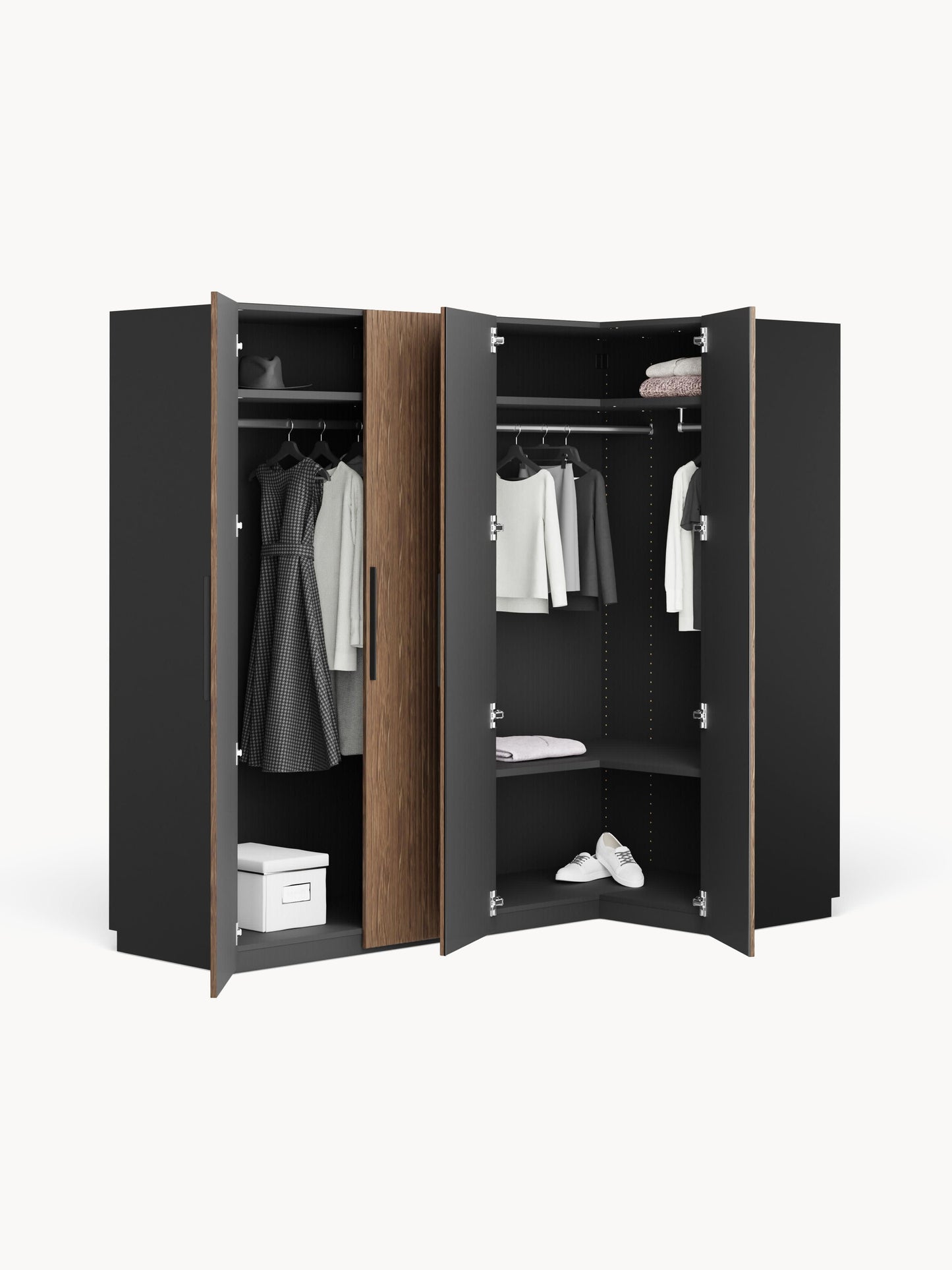 Simrenza Modular Corner Wardrobe, 215 cm Wide, in Various Sizes