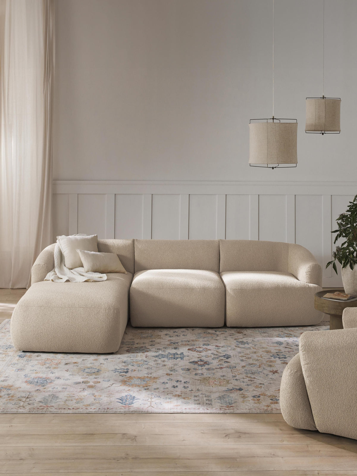 Sofvella 3-Seater Modular Corner Sofa in Bouclé