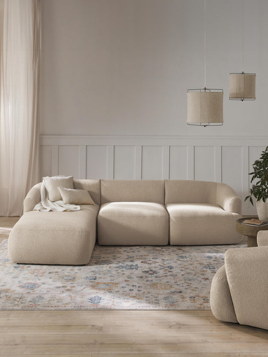Sofvella 3-Seater Modular Corner Sofa in Bouclé