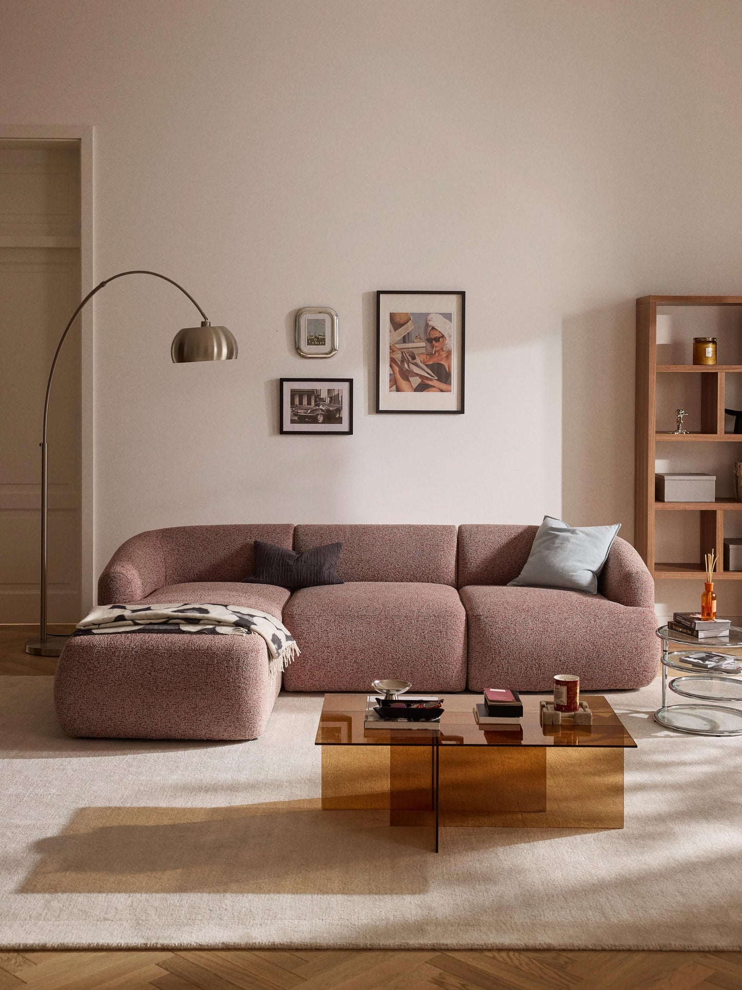 Sofvella 3-Seater Modular Corner Sofa in Bouclé