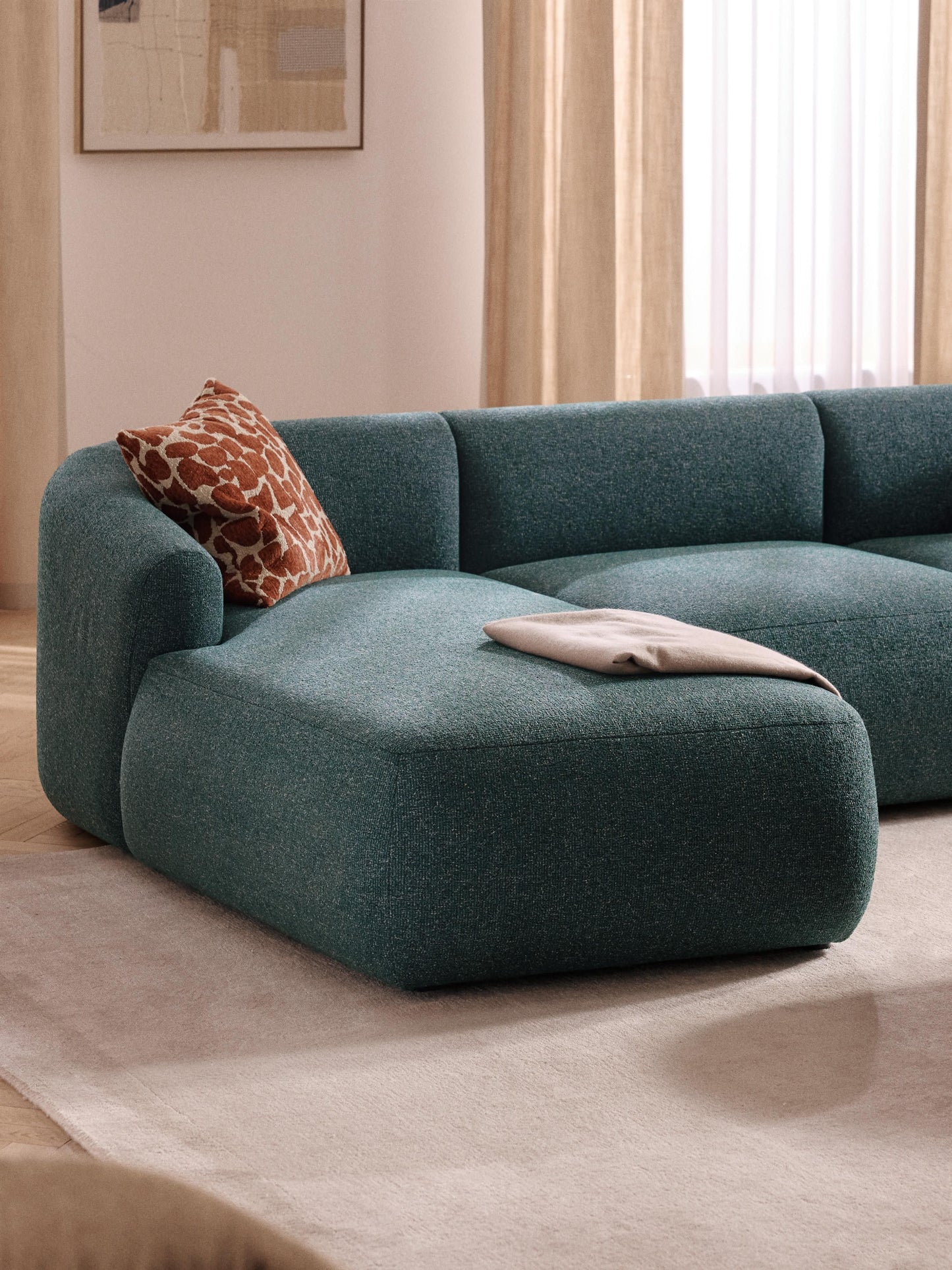 Sofvella Bouclé Chaise Corner Module