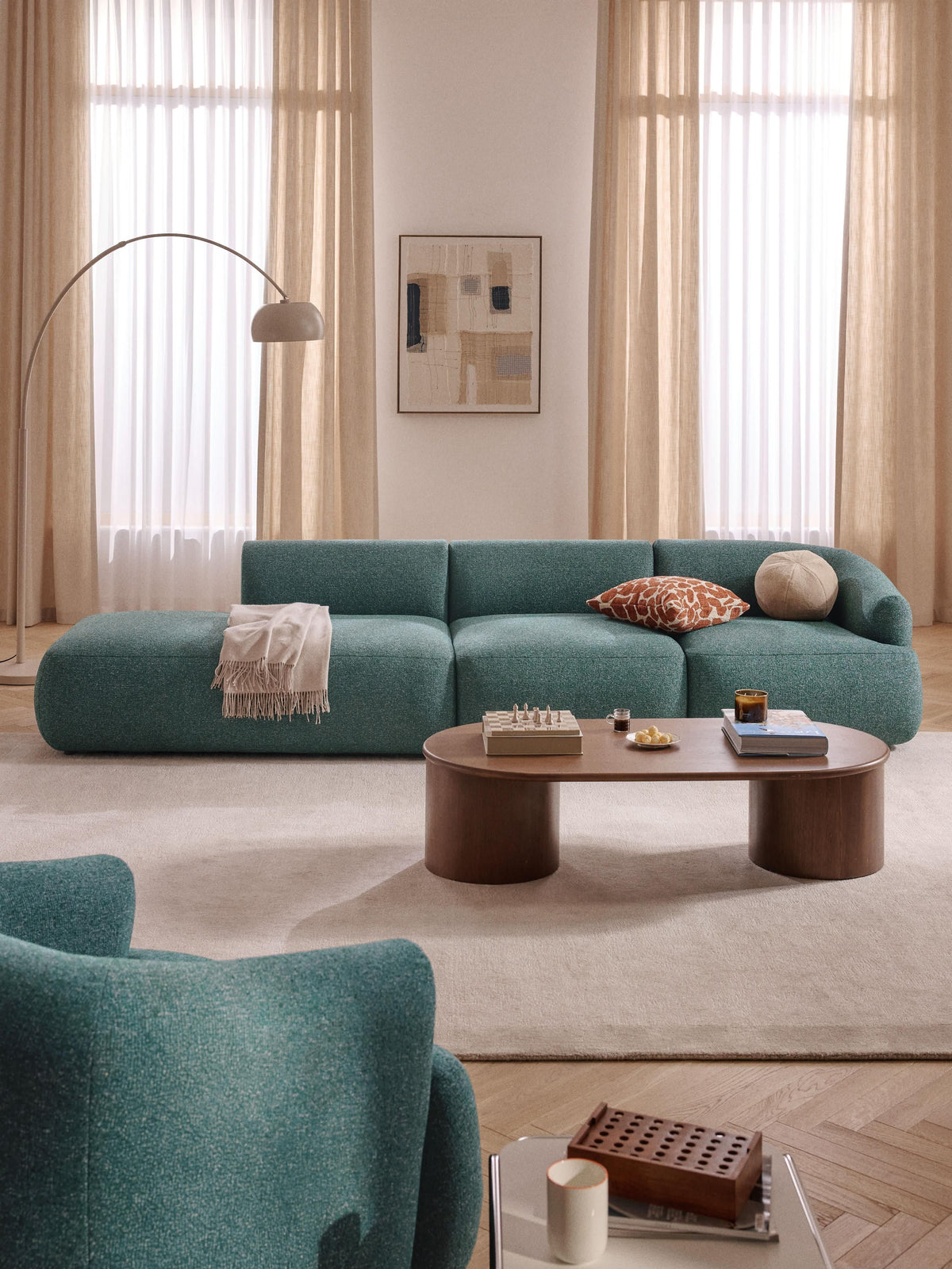 Sofvella Modular Bouclé Chaise (2-Seater)