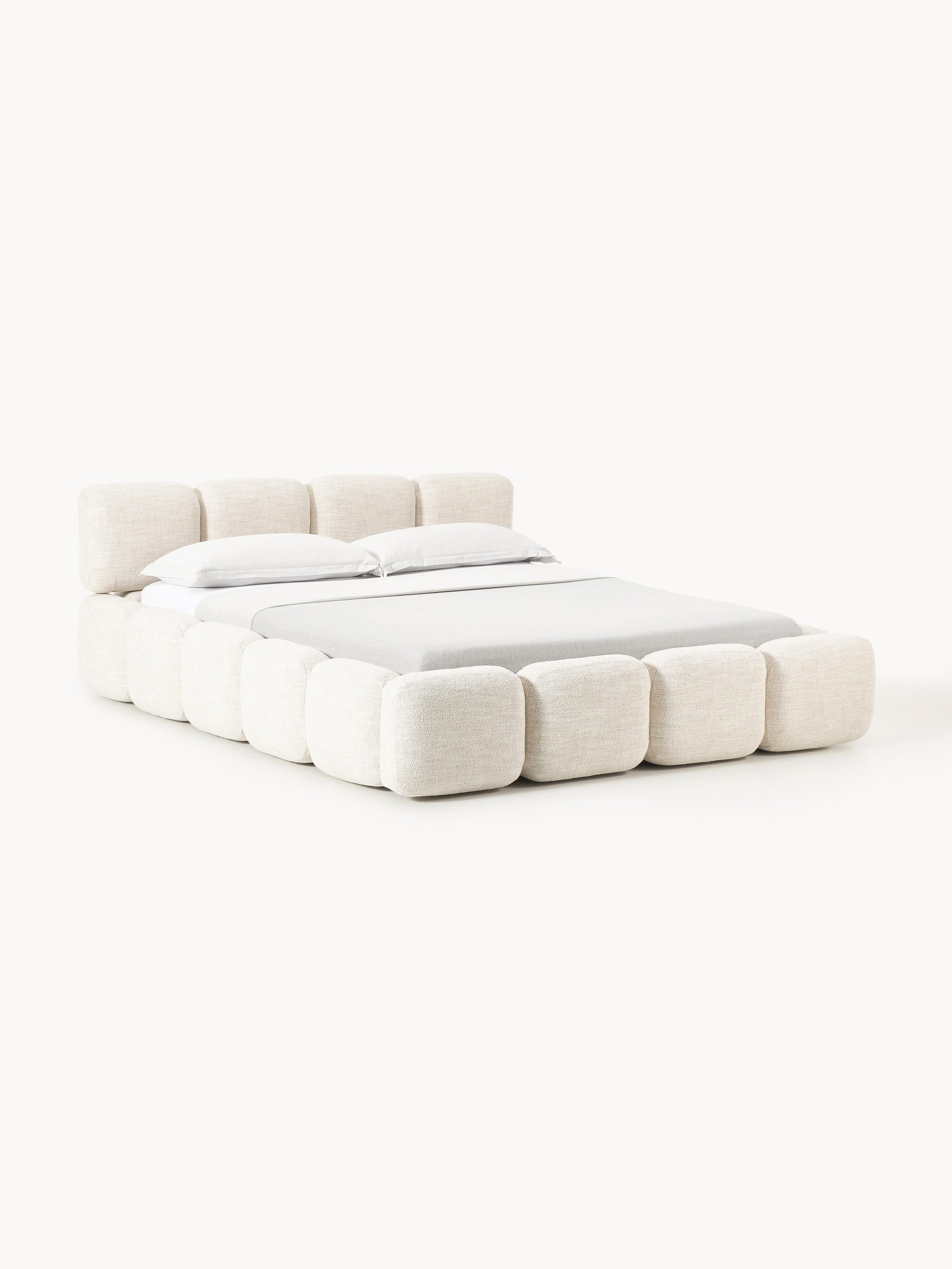 Taybria Bouclé Upholstered Bed with Storage