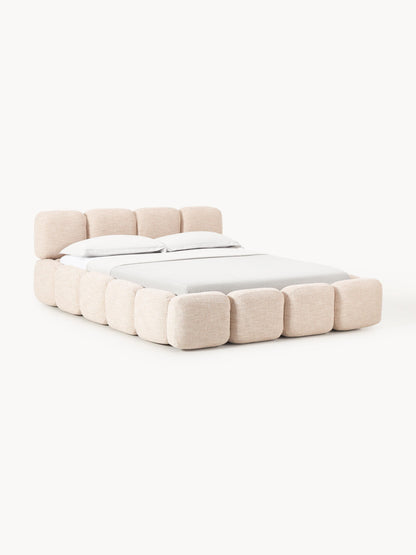 Taybria Bouclé Upholstered Bed with Storage