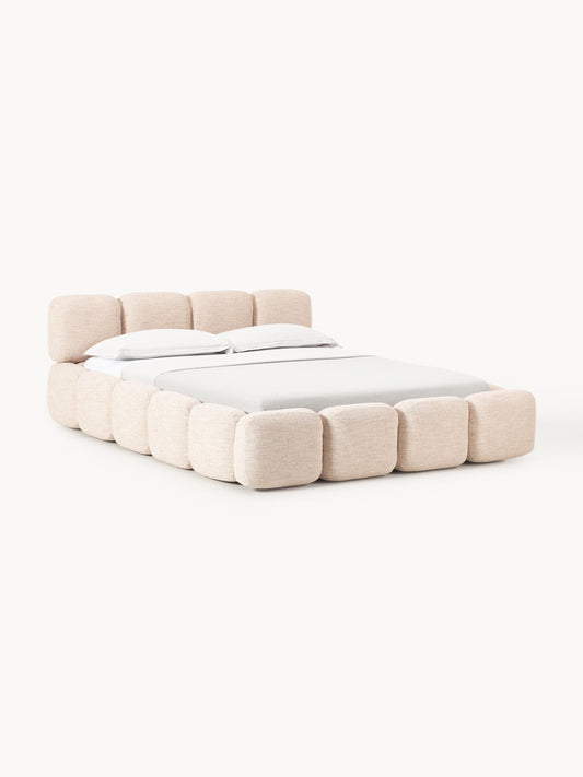 Taybria Bouclé Upholstered Bed with Storage