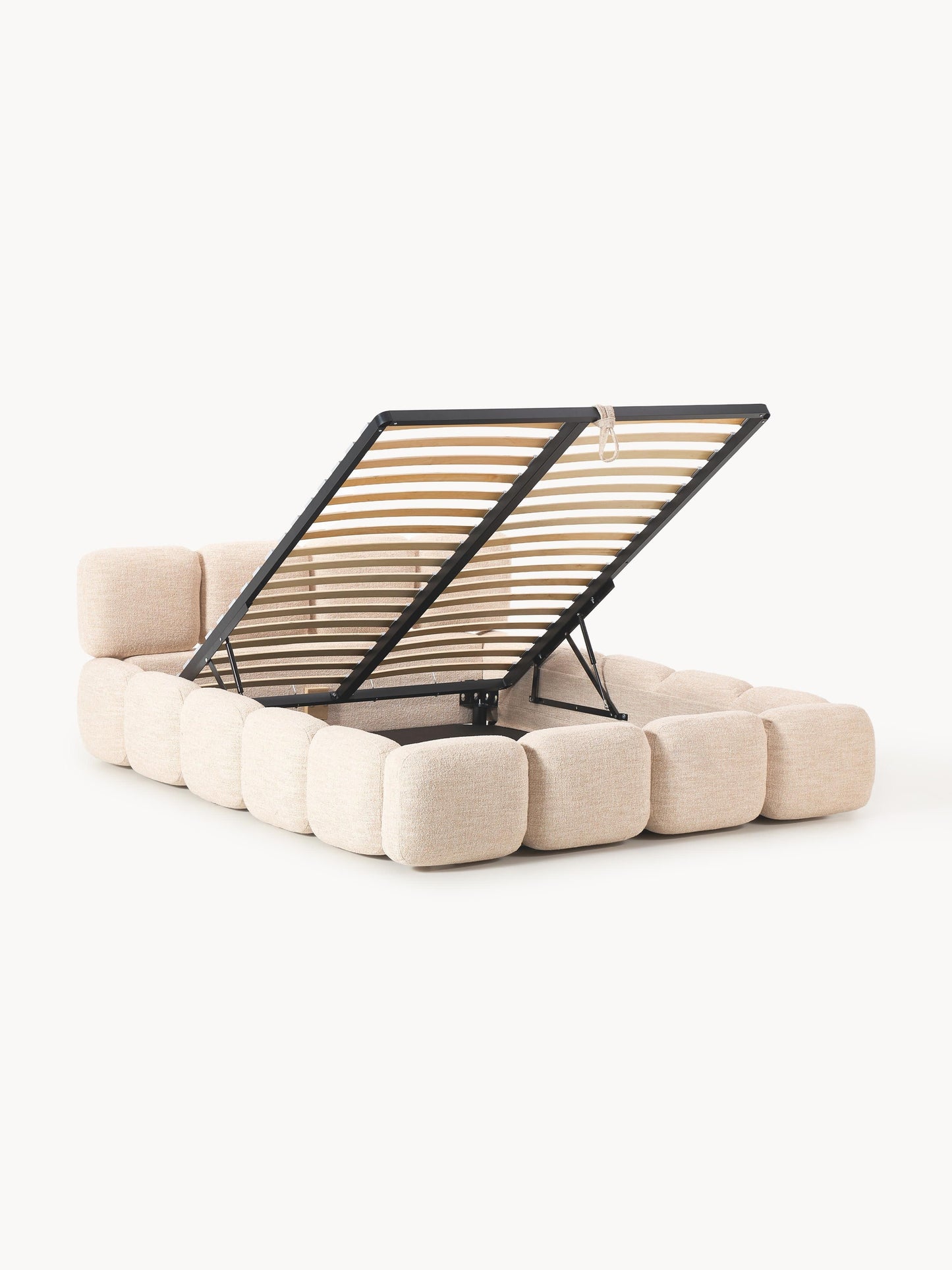 Taybria Bouclé Upholstered Bed with Storage