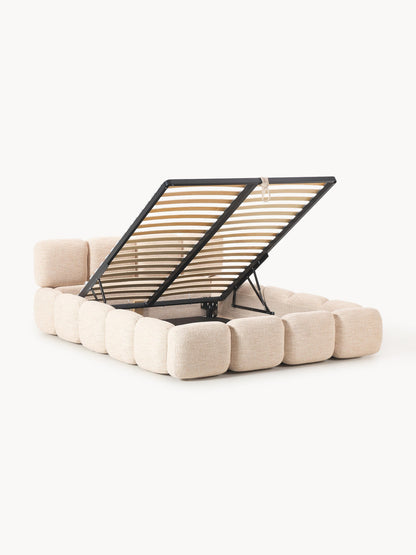 Taybria Bouclé Upholstered Bed with Storage