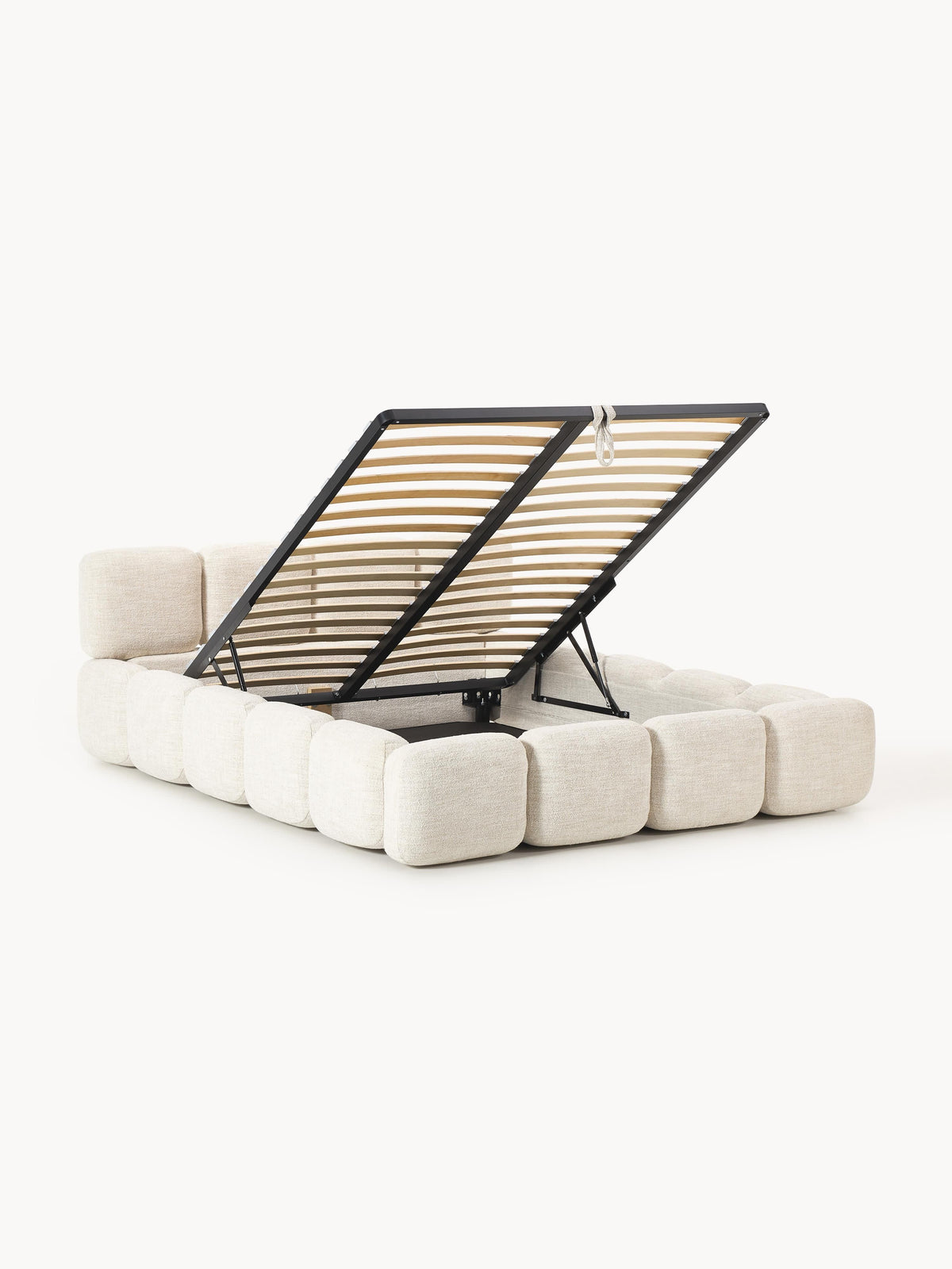 Taybria Bouclé Upholstered Bed with Storage