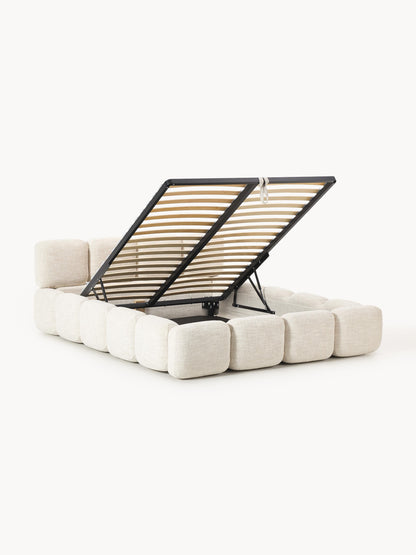 Taybria Bouclé Upholstered Bed with Storage