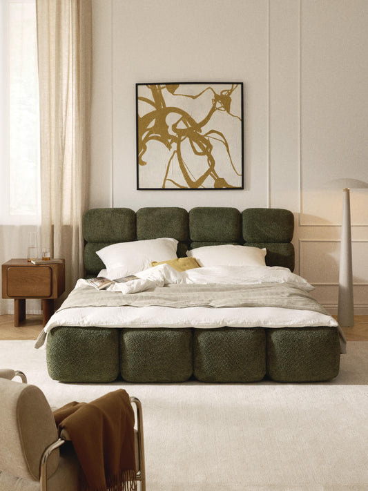 Taybria Teddy Bouclé Upholstered Bed