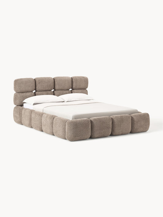 Taybria Teddy Bouclé Upholstered Bed with Storage