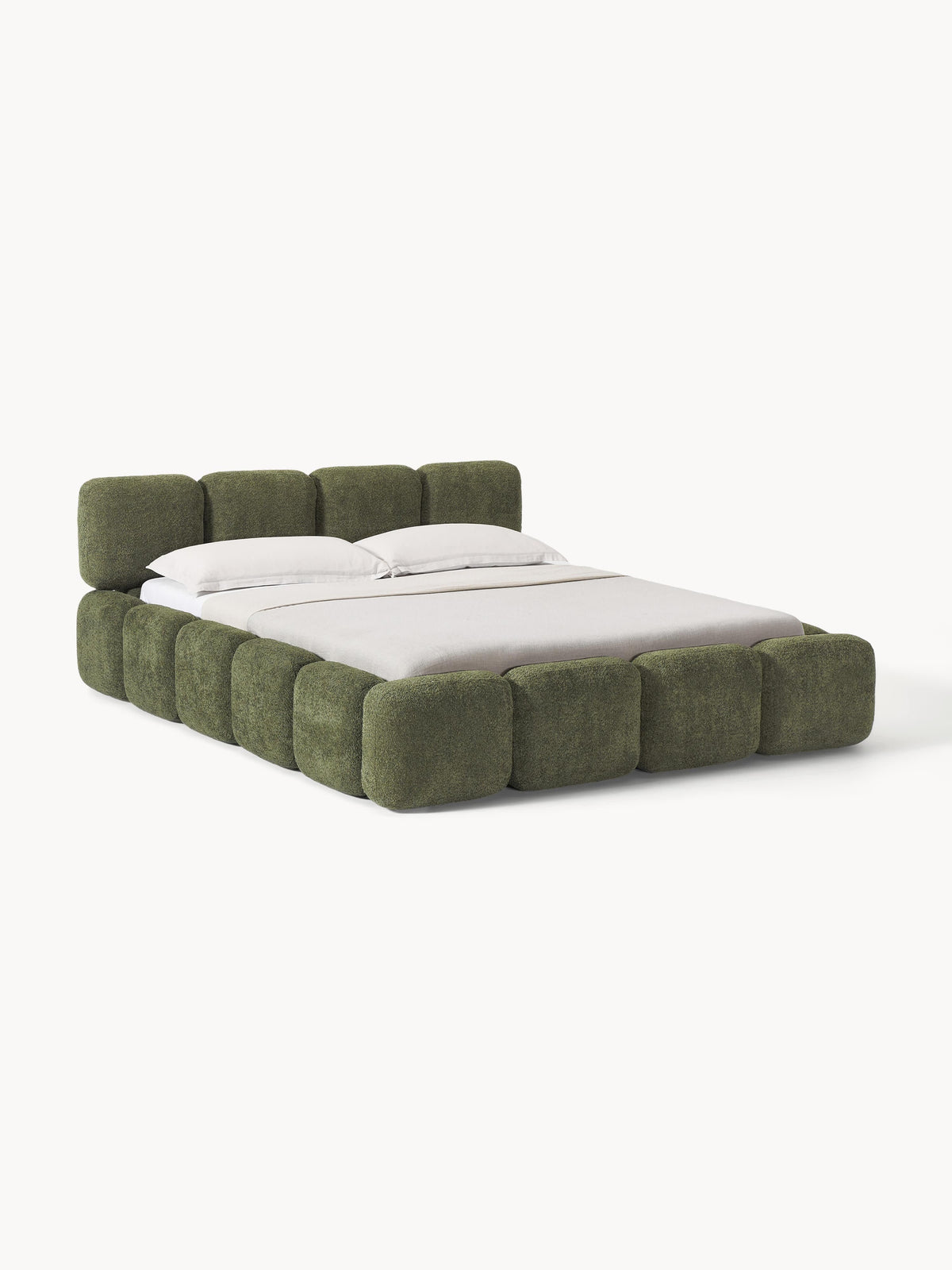 Taybria Teddy Bouclé Upholstered Bed with Storage