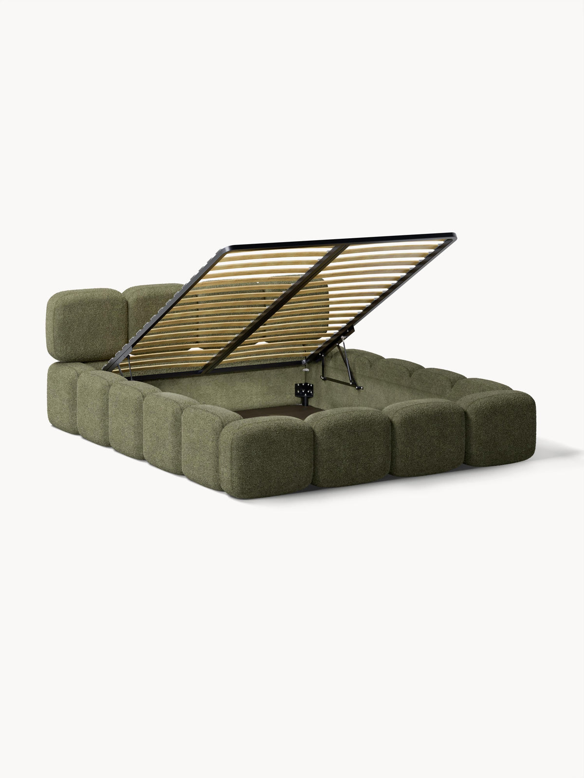 Taybria Teddy Bouclé Upholstered Bed with Storage