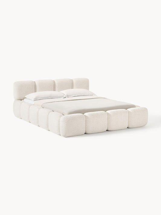 Taybria Teddy Bouclé Upholstered Bed with Storage