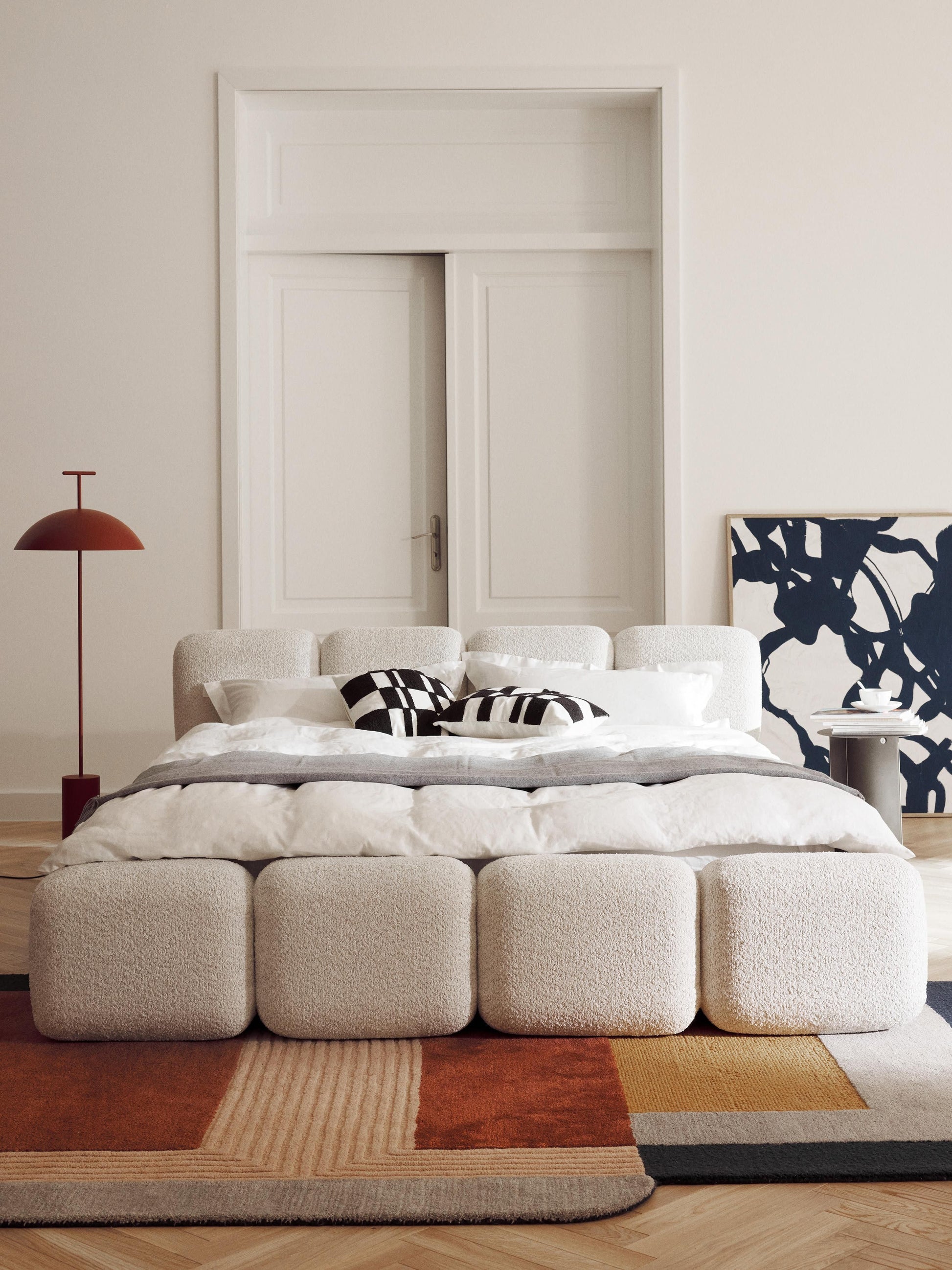 Taybria Teddy Bouclé Upholstered Bed with Storage