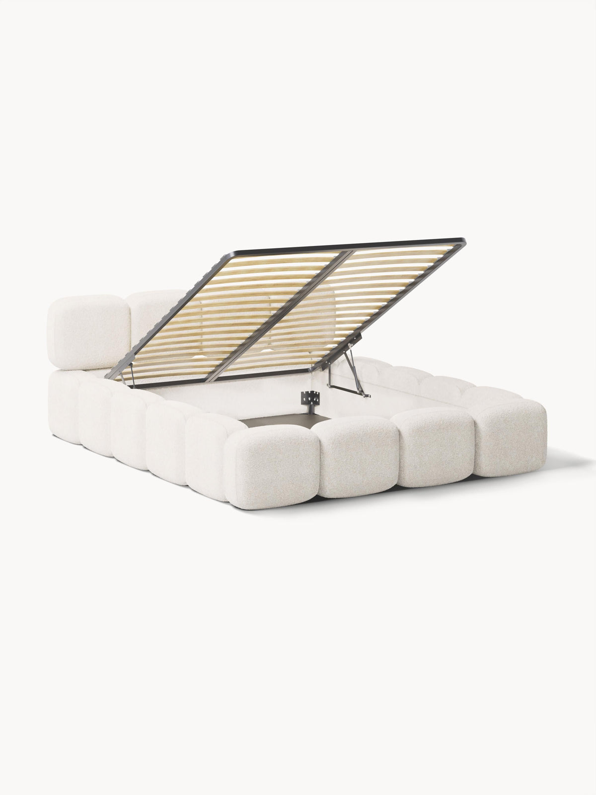 Taybria Teddy Bouclé Upholstered Bed with Storage