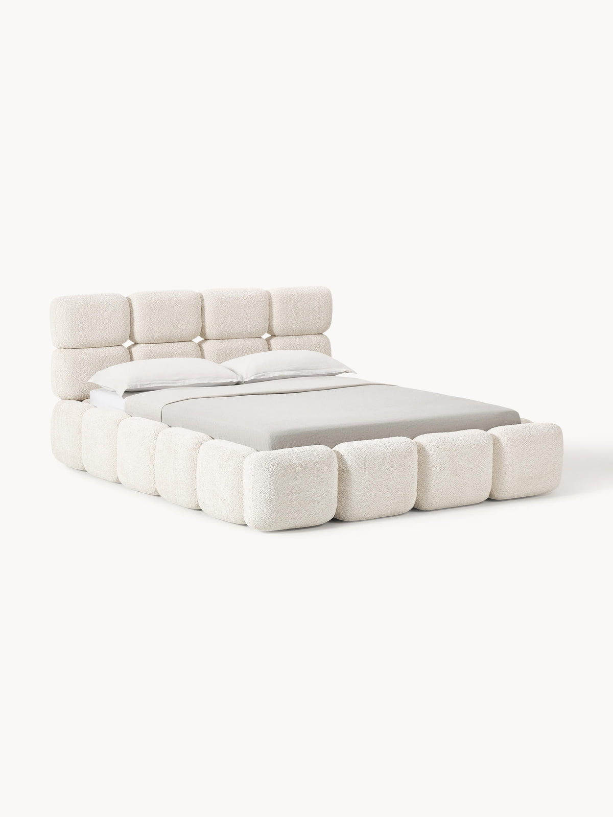 Taybria Teddy Bouclé Upholstered Bed with Storage