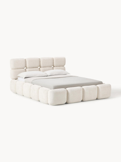 Taybria Teddy Bouclé Upholstered Bed with Storage
