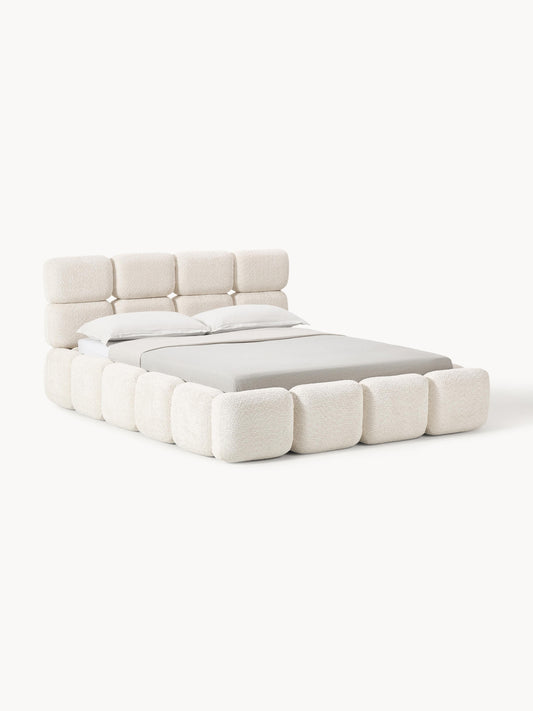 Taybria Teddy Bouclé Upholstered Bed with Storage