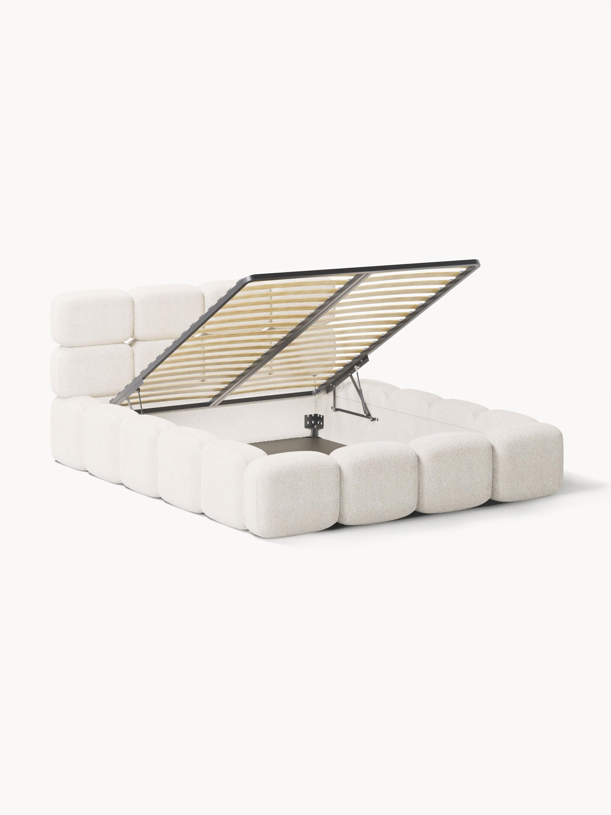 Taybria Teddy Bouclé Upholstered Bed with Storage