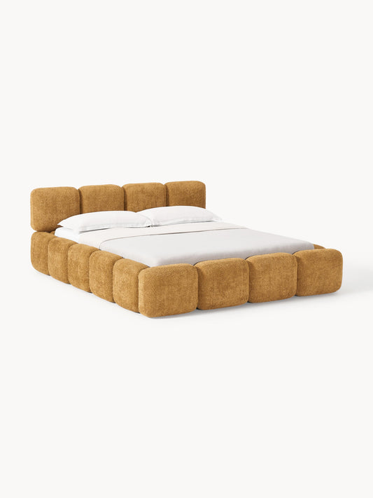 Taybria Teddy Bouclé Upholstered Bed with Storage