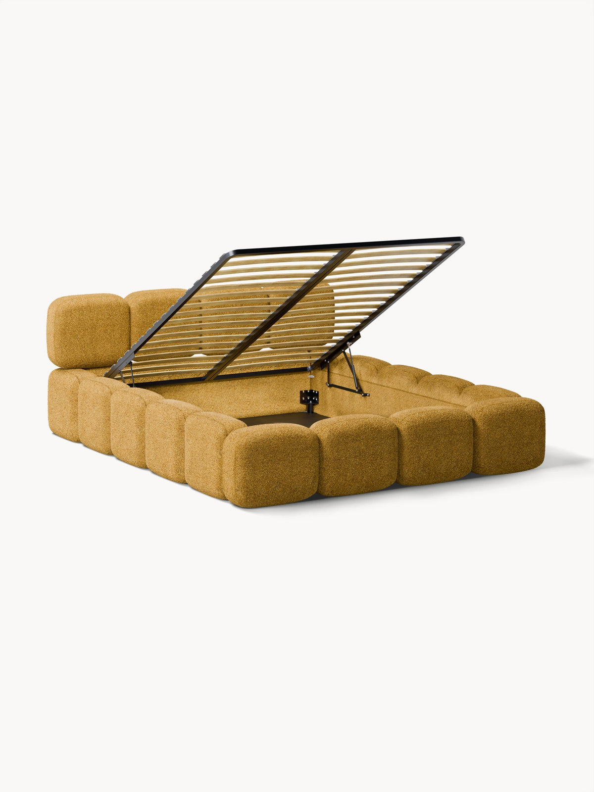 Taybria Teddy Bouclé Upholstered Bed with Storage
