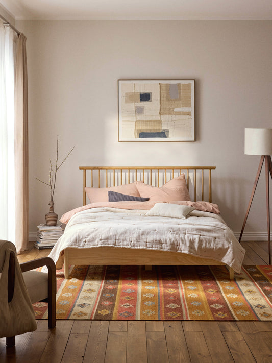 Winbella Wooden Bed with Pine Headboard