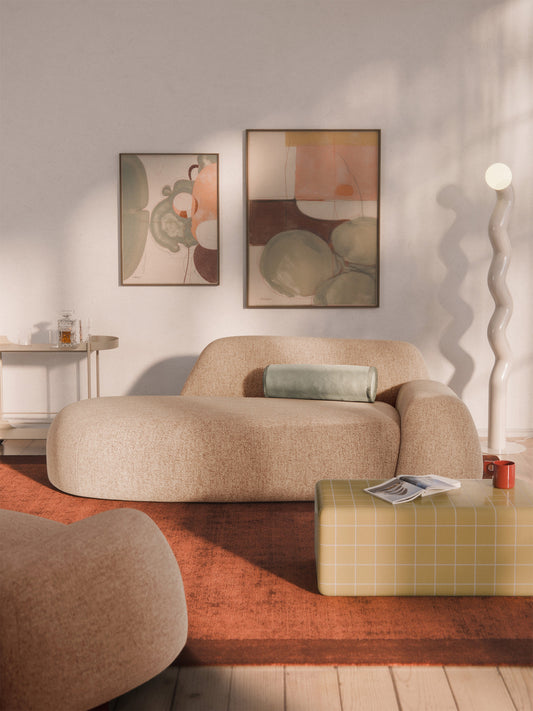 Wolstena Bouclé Sofa (2-Seater) with Chaise Longue