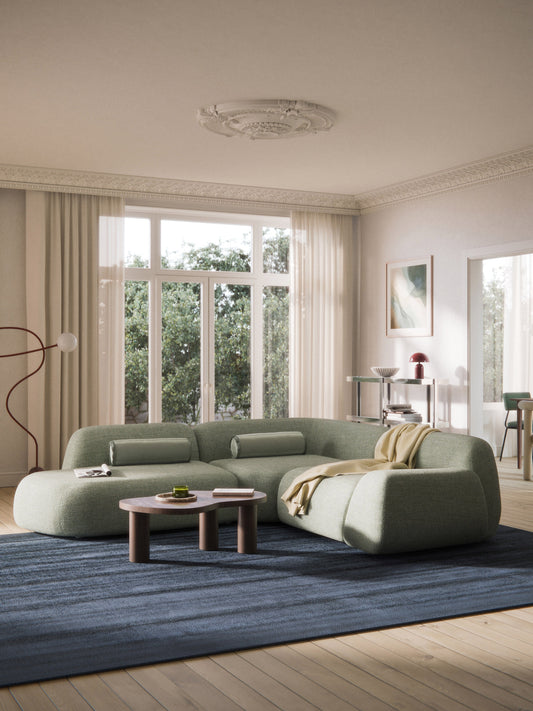 Wolstena Modular Bouclé Corner Sofa with Chaise Longue (4-Seater)
