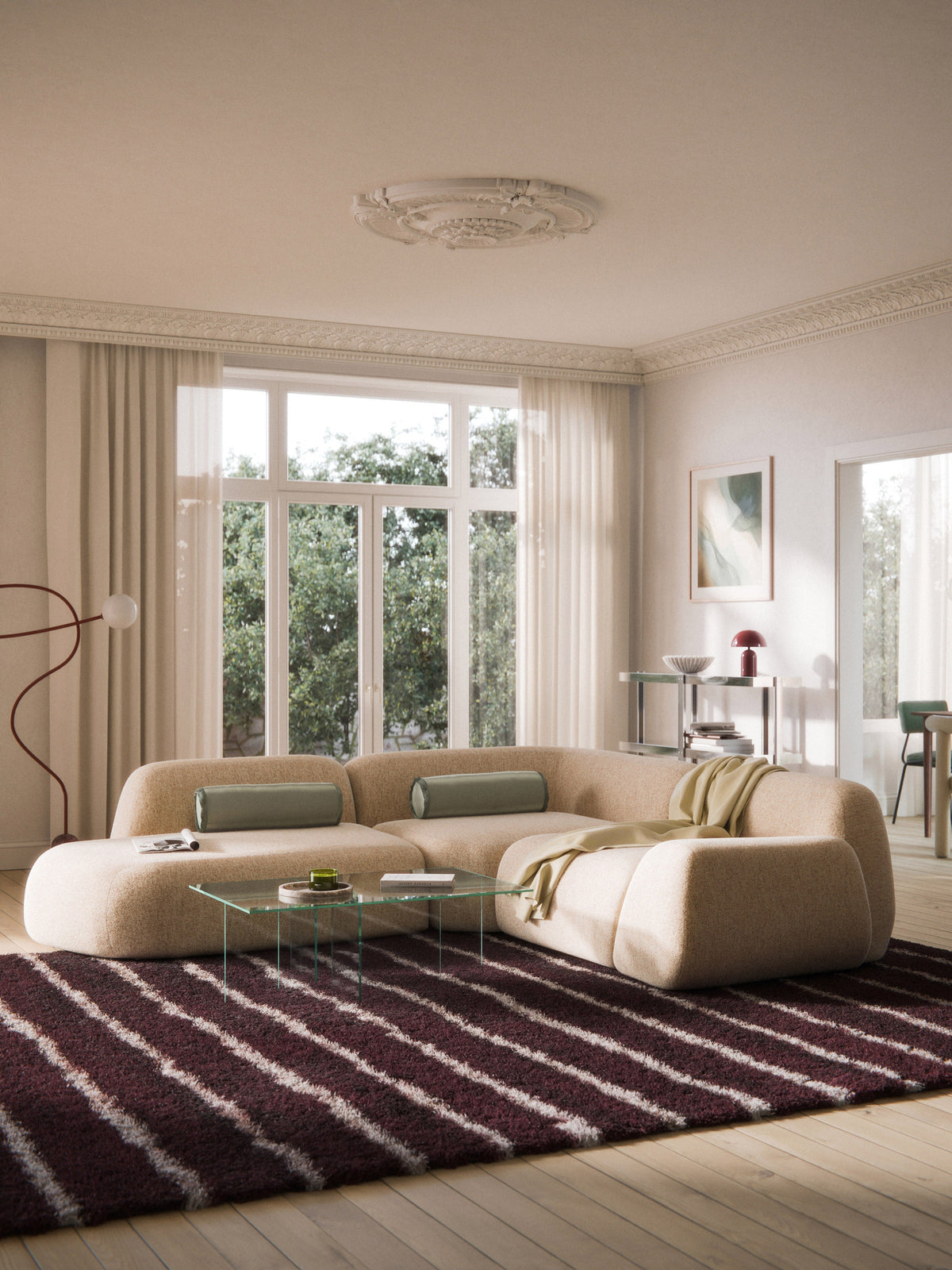 Wolstena Modular Bouclé Corner Sofa with Chaise Longue (4-Seater)
