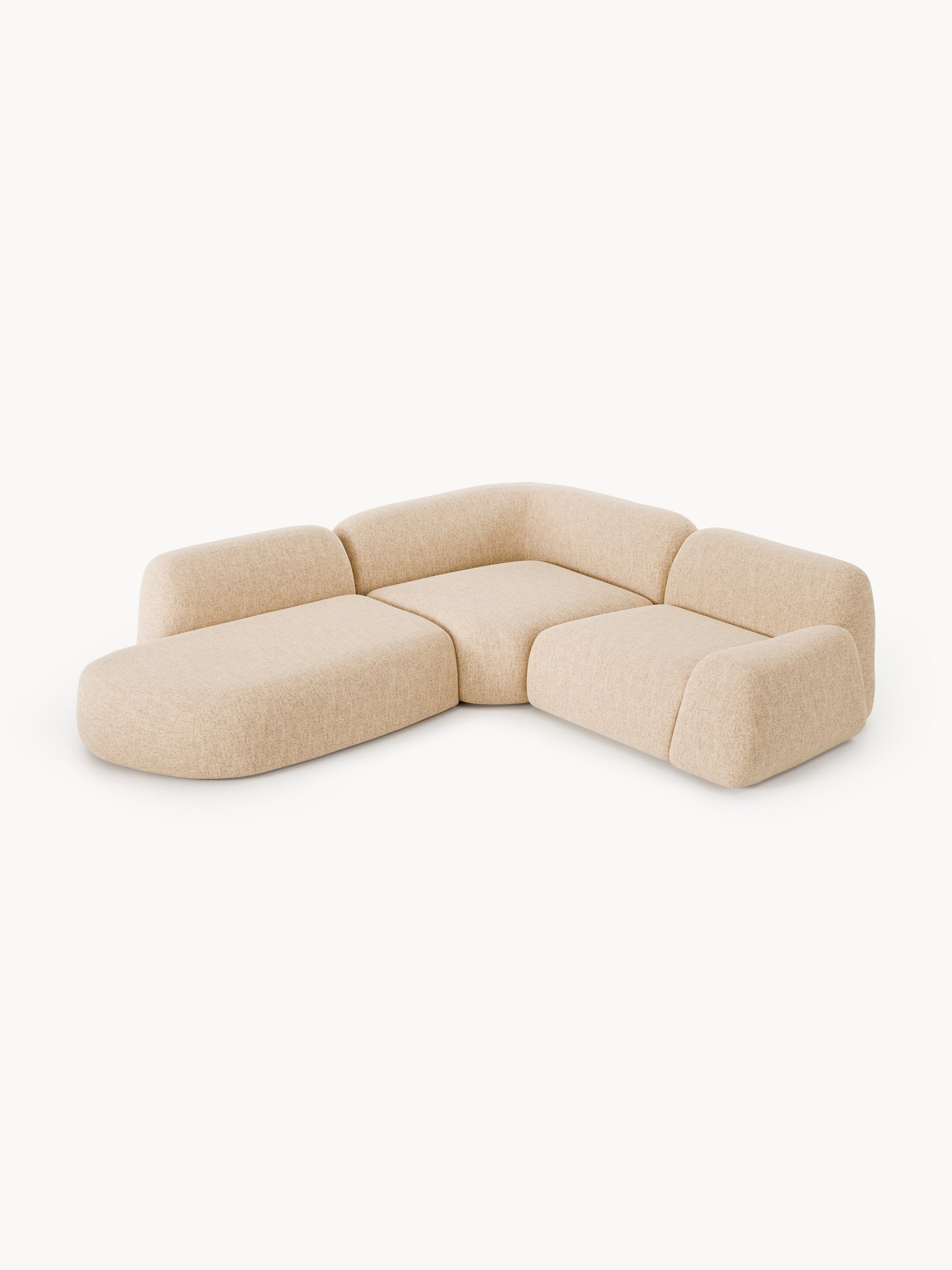 Wolstena Modular Bouclé Corner Sofa with Chaise Longue (4-Seater)