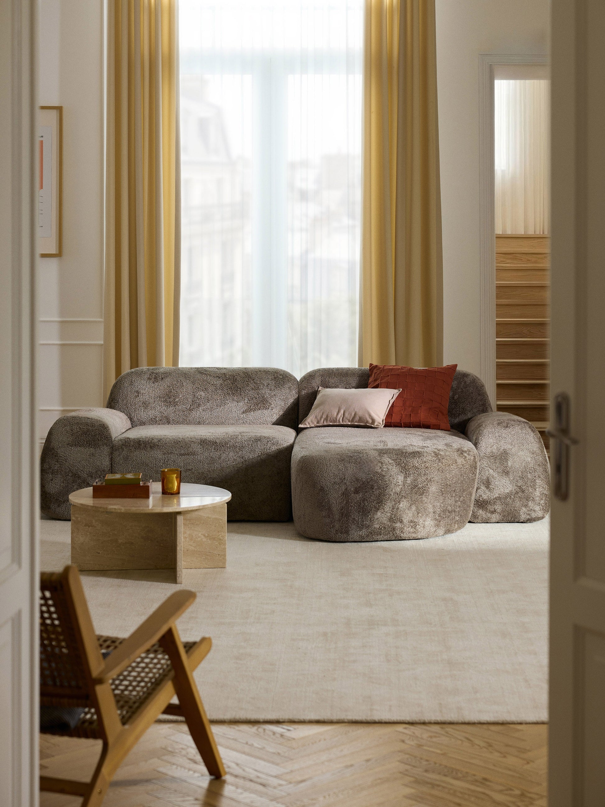 Wolstena Modular Corner Sofa in Teddy Bouclé (3-Seater)