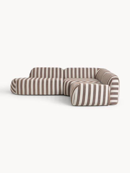 Wolstena Modular Striped Corner Sofa (4-Seater) with Chaise Longue