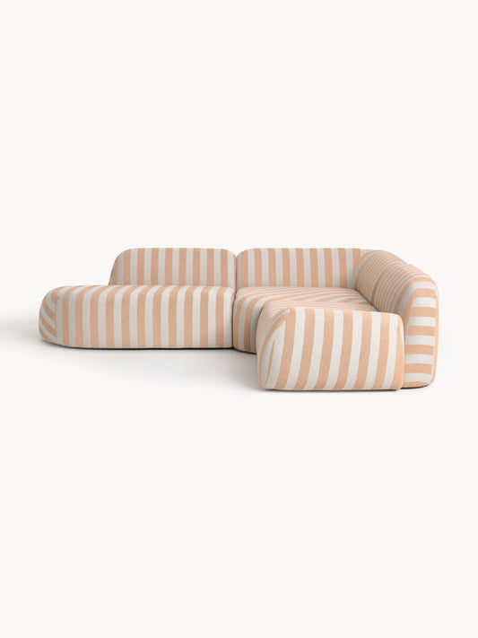 Wolstena Modular Striped Corner Sofa (4-Seater) with Chaise Longue