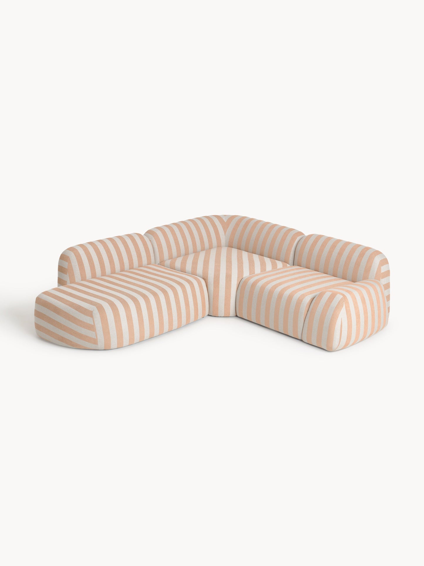 Wolstena Modular Striped Corner Sofa (4-Seater) with Chaise Longue
