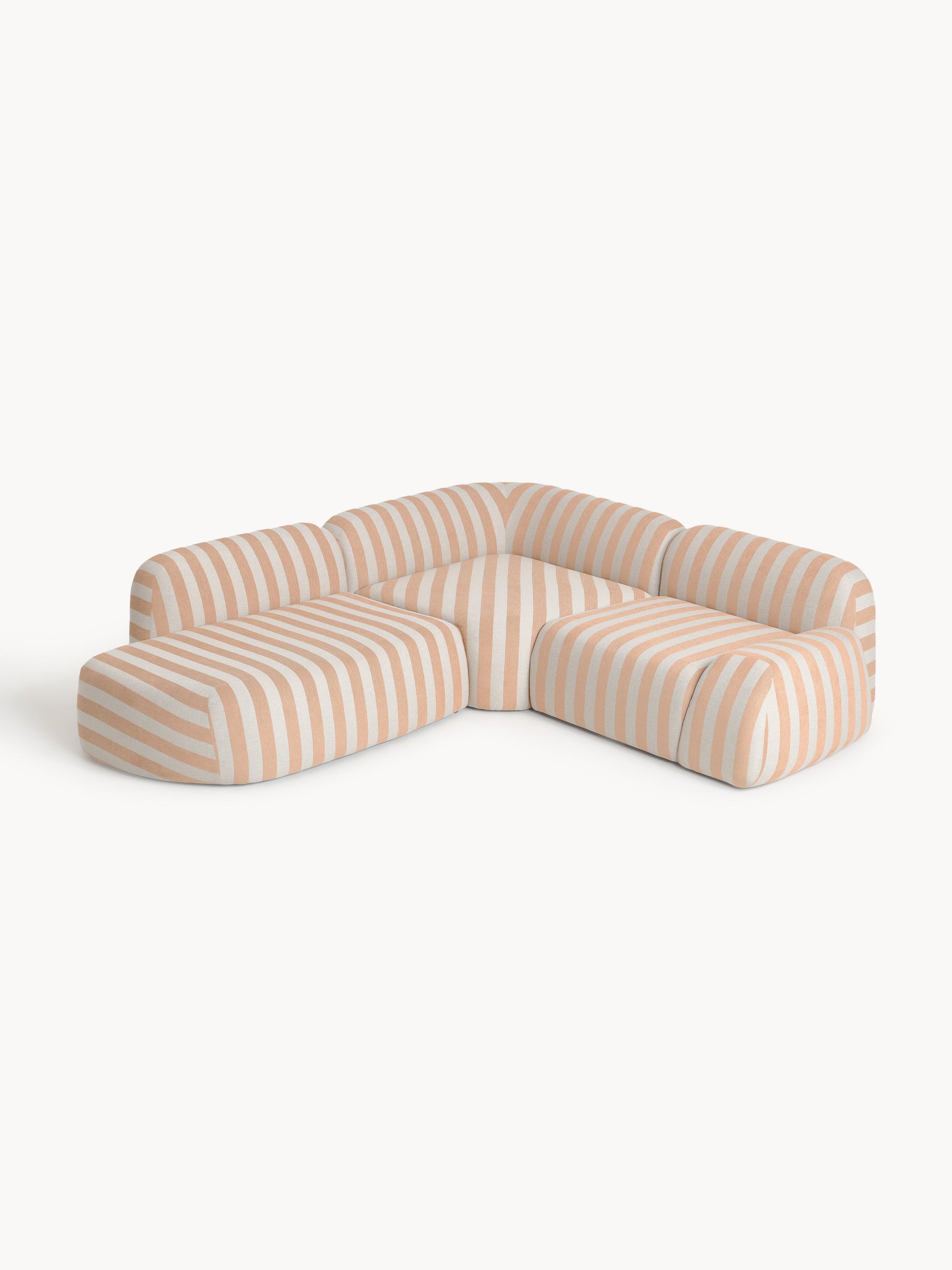 Wolstena Modular Striped Corner Sofa (4-Seater) with Chaise Longue