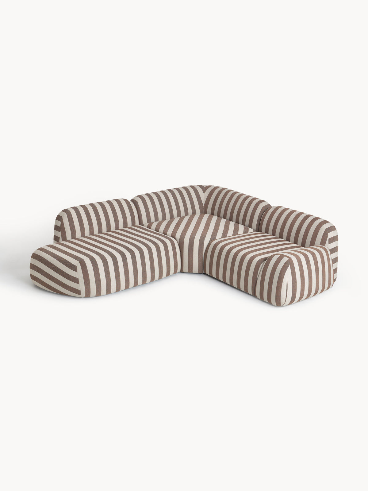 Wolstena Modular Striped Corner Sofa (4-Seater) with Chaise Longue