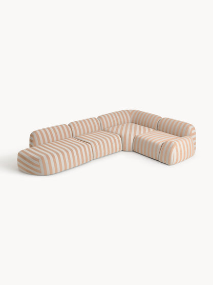 Wolstena Modular Striped XL Corner Sofa with Chaise Longue