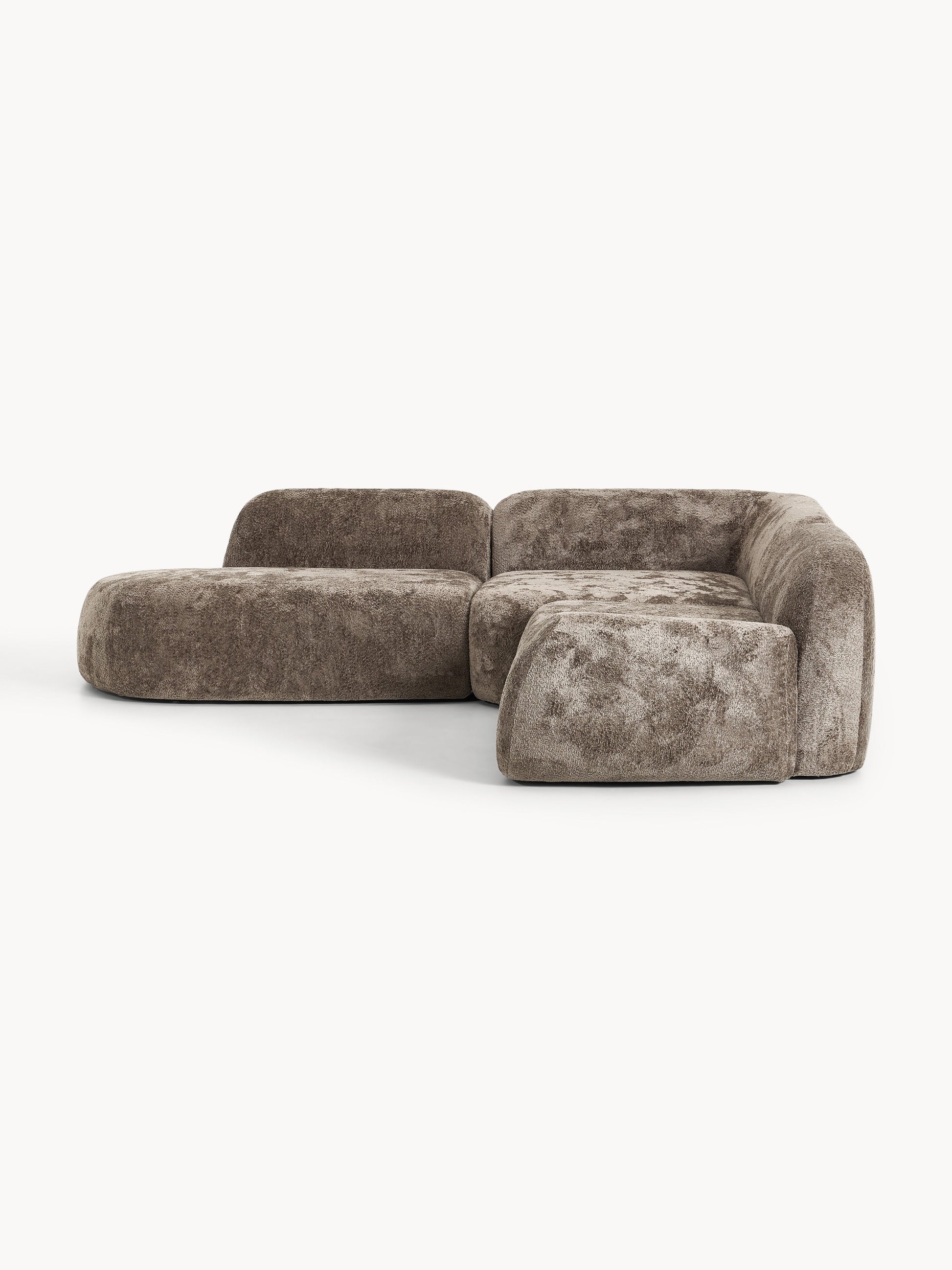 Wolstena Modular Teddy Bouclé Corner Sofa with Chaise Longue (4-Seater)