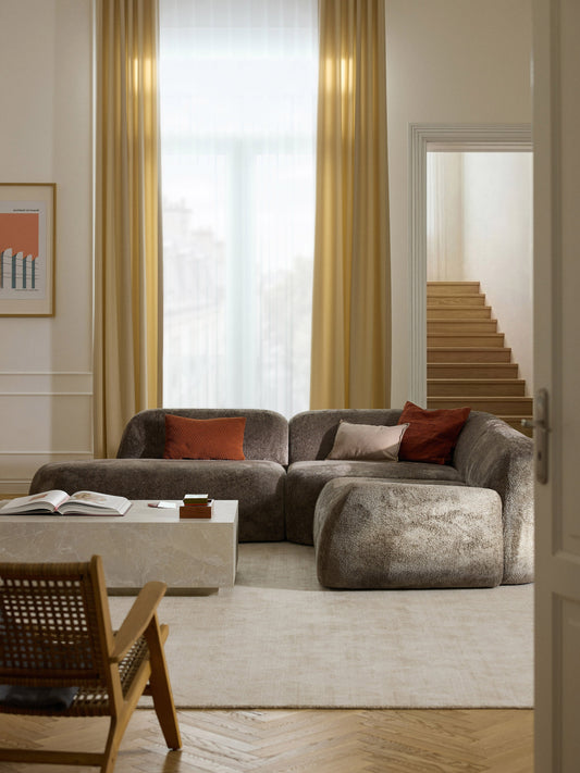 Wolstena Modular Teddy Bouclé Corner Sofa with Chaise Longue (4-Seater)