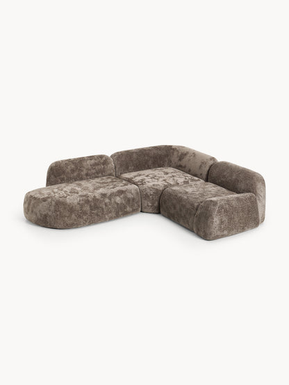 Wolstena Modular Teddy Bouclé Corner Sofa with Chaise Longue (4-Seater)