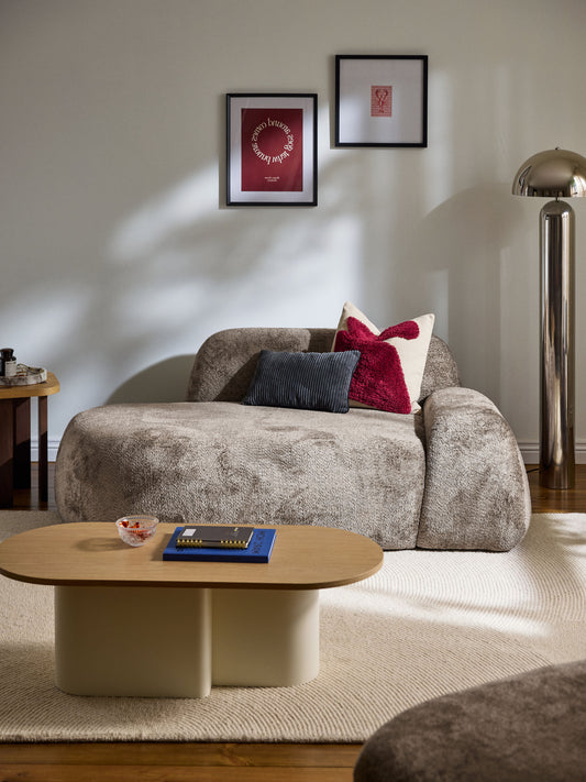 Wolstena Teddy Bouclé Sofa (2-Seater) with Chaise Longue