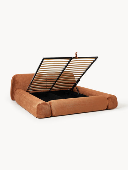 Wolstena Teddy Bouclé Upholstered Bed with Storage