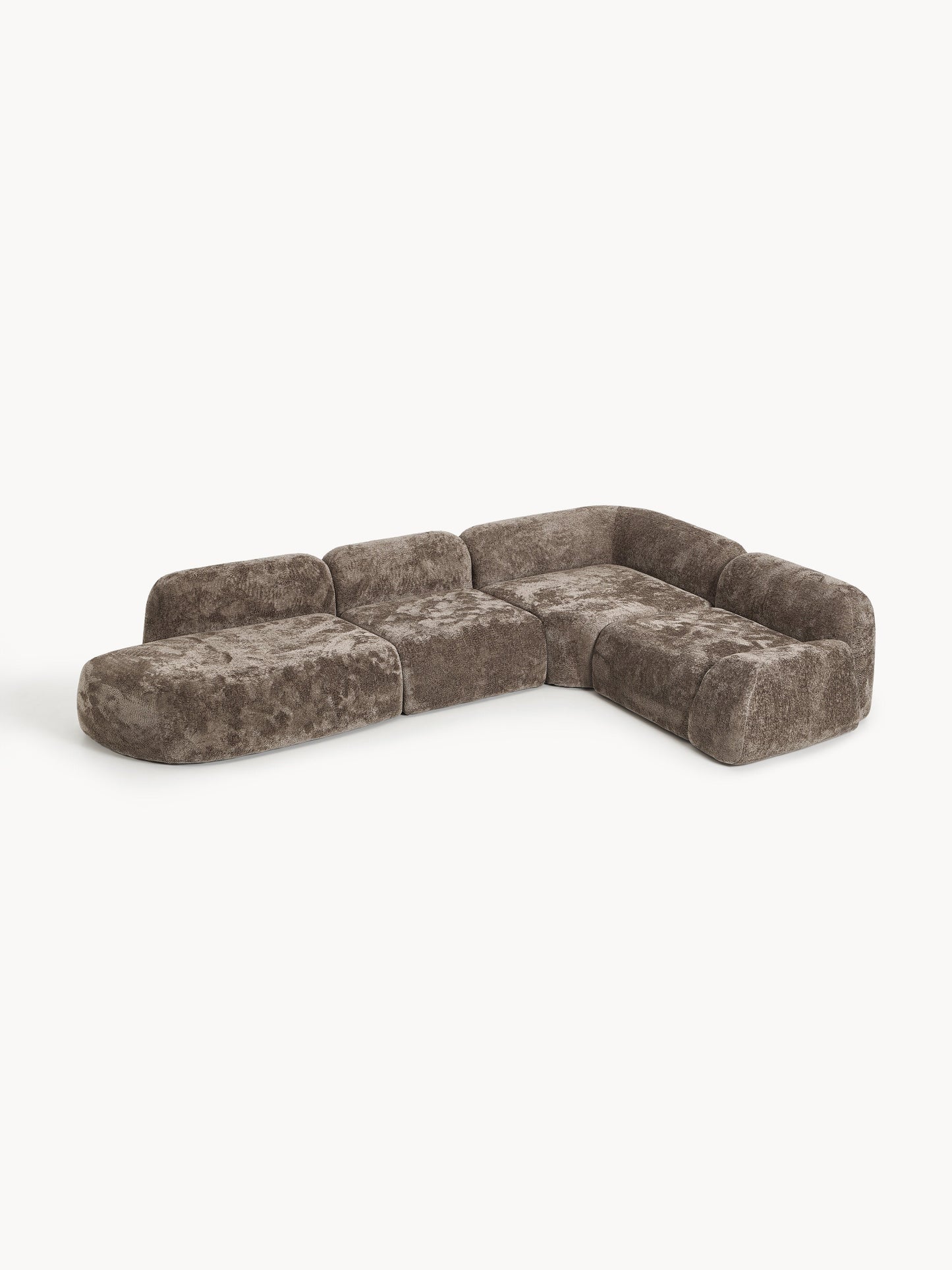 Wolstena XL Modular Corner Sofa in Teddy Bouclé with Chaise Longue
